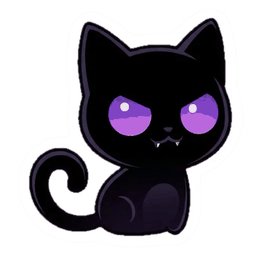 ShadowBlack sitting with a sly look